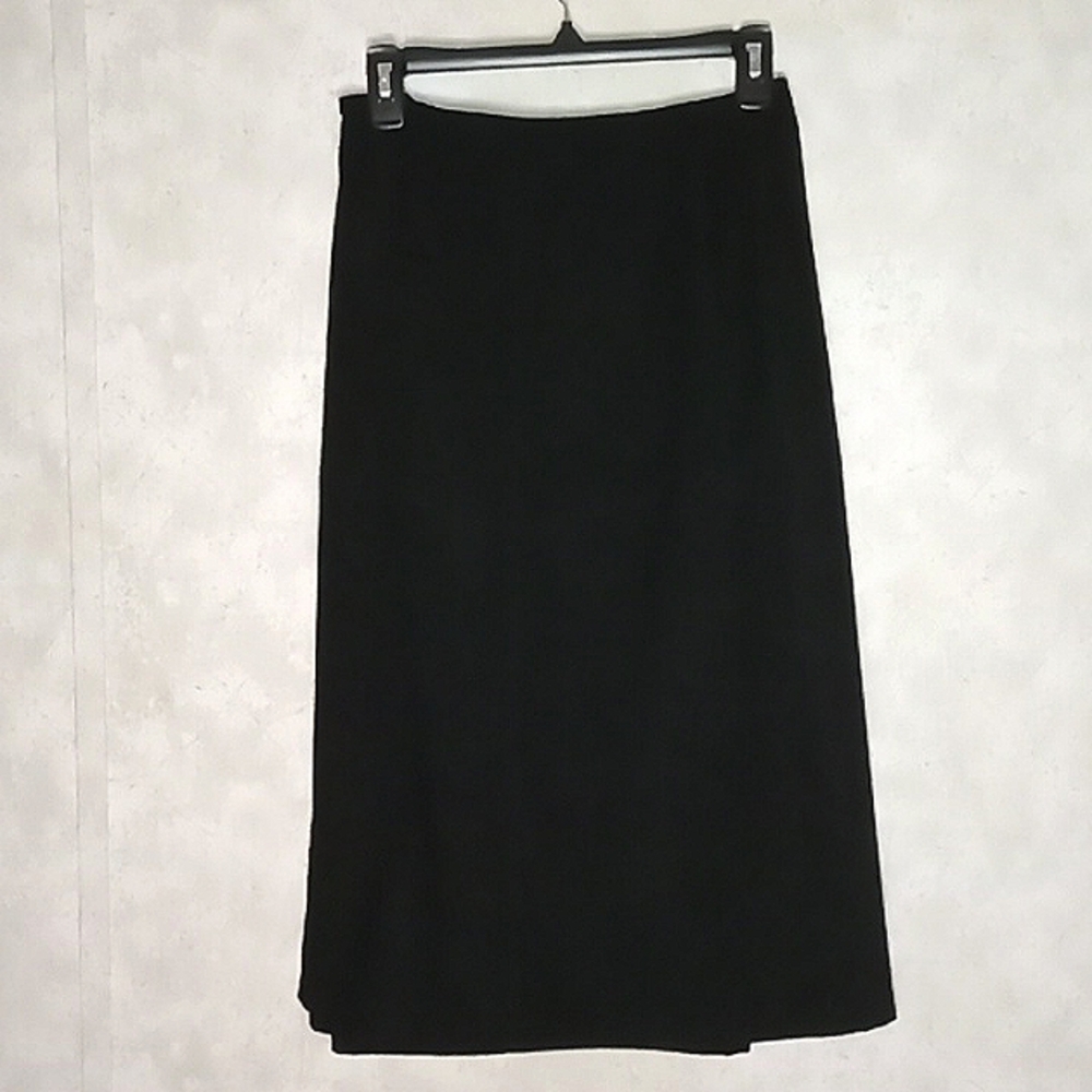 Talbots Black Plus size petite A-line Skirt, cut out trim boarder , size 20W,
